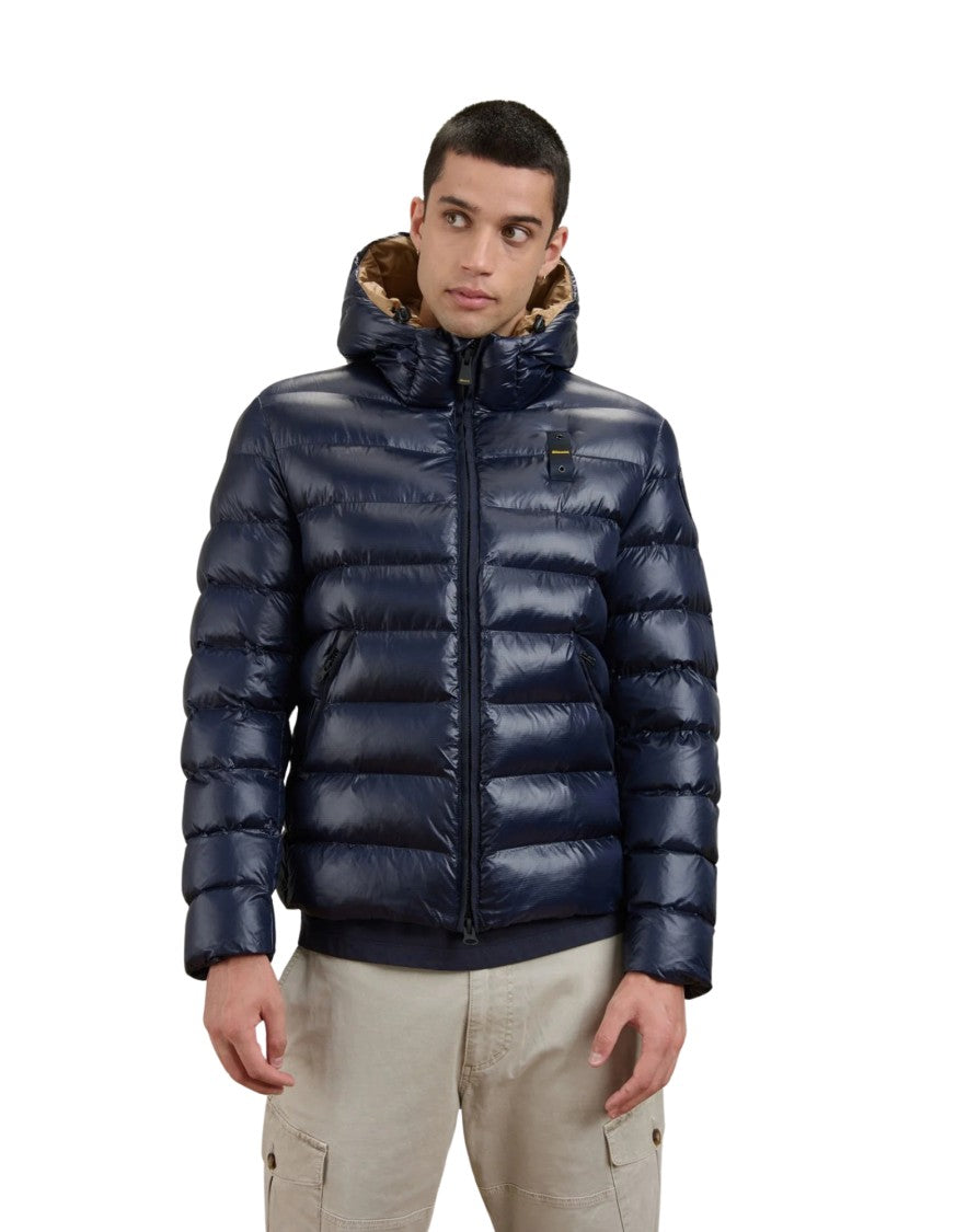 Blauer Short Padded Jacket With Contrasting Tobacco Lining
