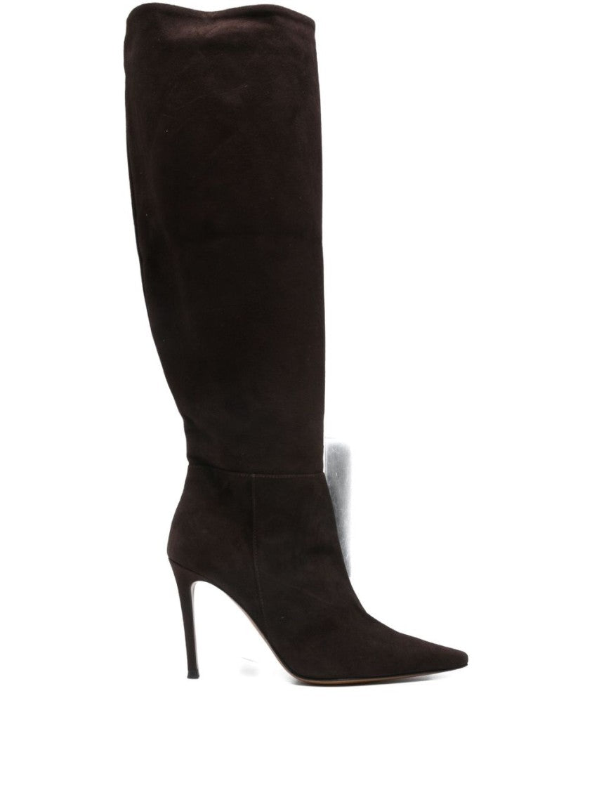 Roberto Festa Brown Suede Pointed Toe Knee Boots