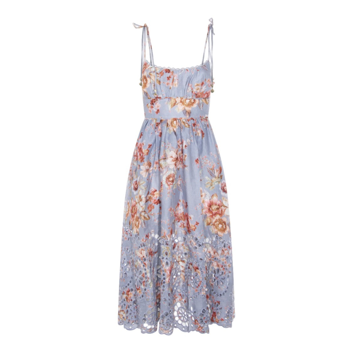 Zimmermann Floral Pattern Blue Midi Dress