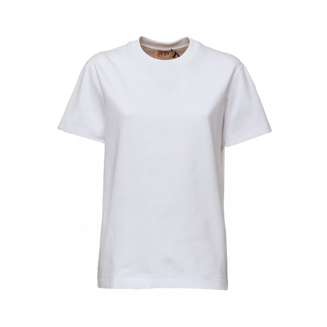 N°21 Oversized White Heavy Cotton Jersey T-Shirt