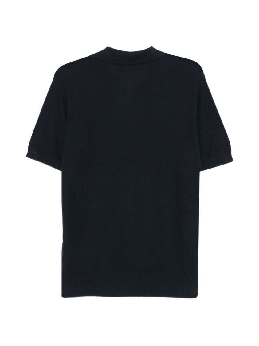 Boglioli Textured Knit Short-Sleeved Polo Shirt