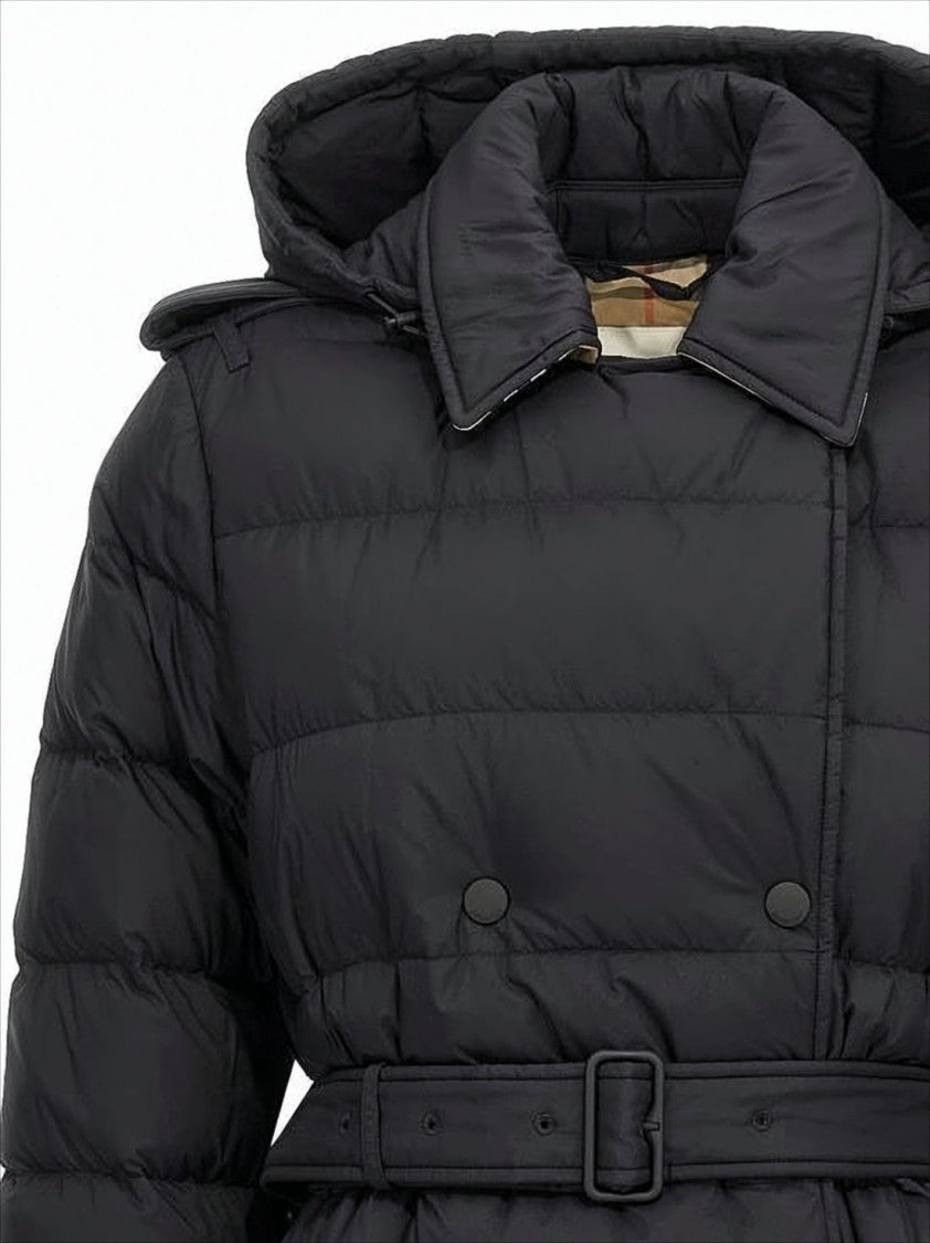 Burberry Quilted Down Jacket With Belted Waist