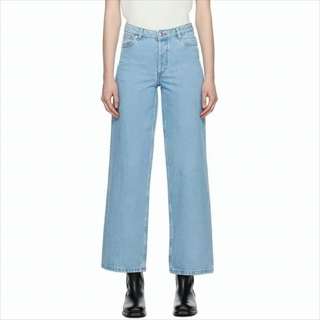 A.P.C. High-Waisted Straight-Leg Denim Pants With Classic Five-Pocket Design