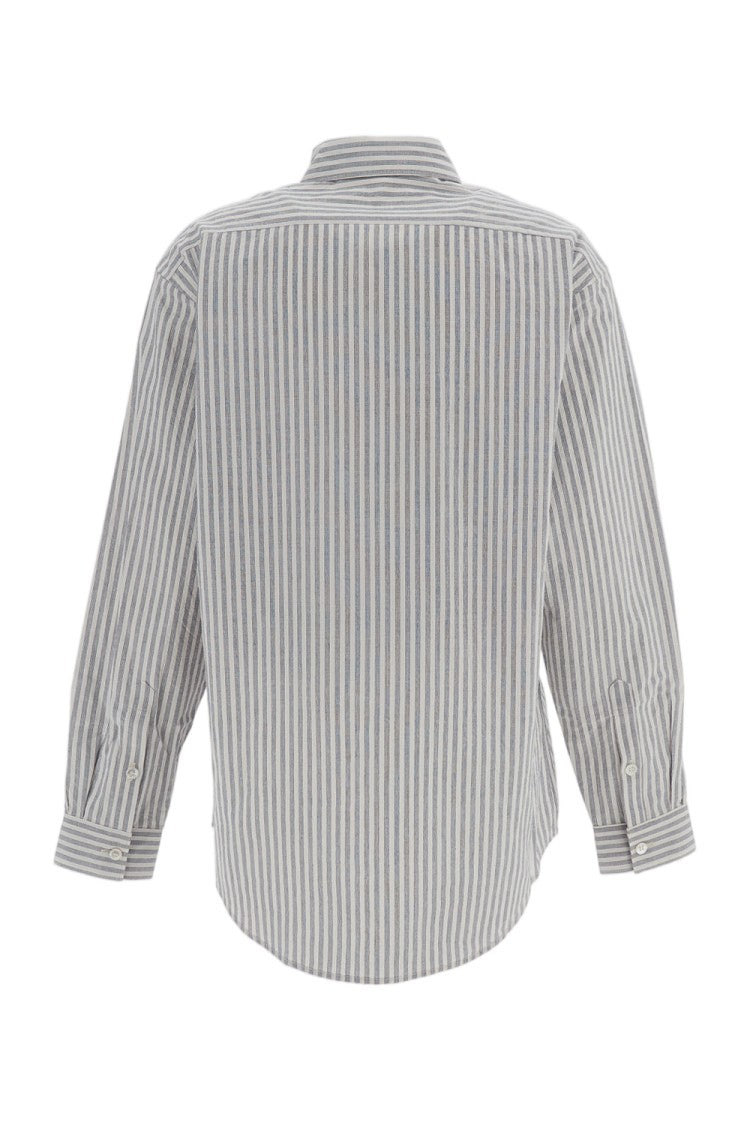 Khoki Multicolor Floral Embroidered Striped Cotton Shirt