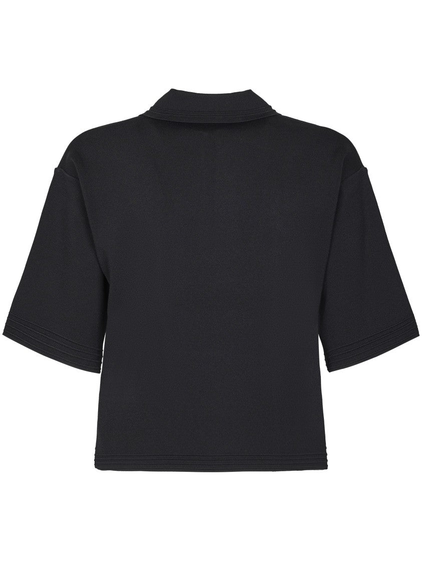 Max Mara Cropped Short-Sleeved Top With V-Notch Detail