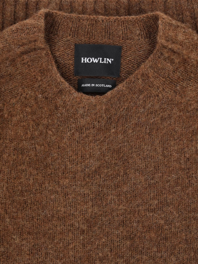 Howlin Crew Neck Shetland Wool Sweater With Ribbed Finishes