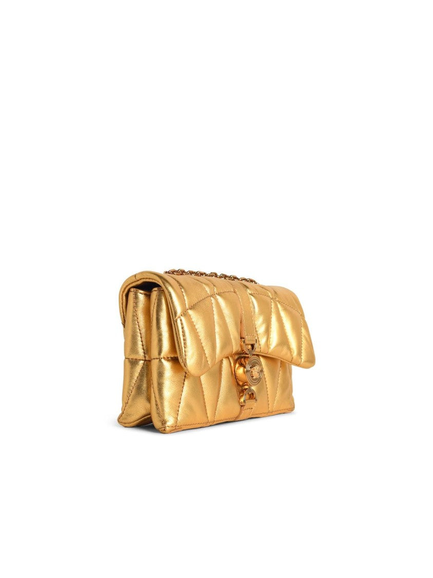 Versace 'Kleio' Mini Bag In Gold Nappa Leather