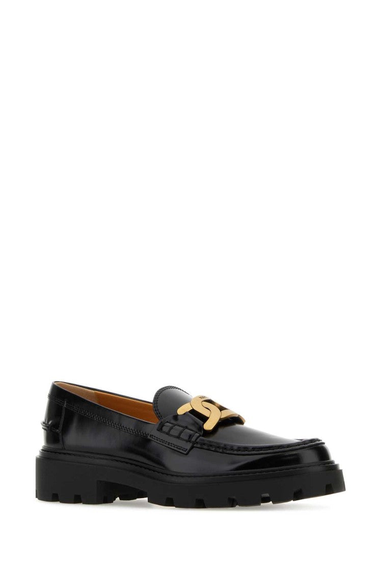 Tod's Black Leather Loafers
