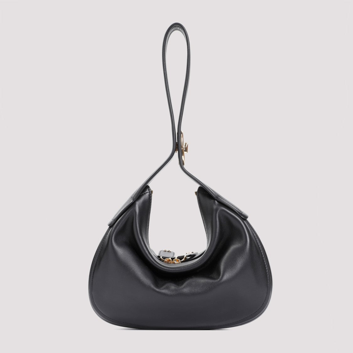 Valentino Black Leather Go-Hobo Small Leather Bag
