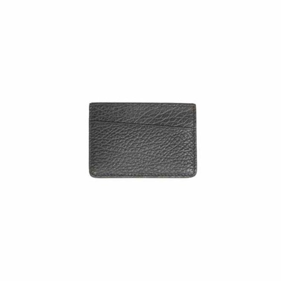 Maison Margiela Black Hammered Leather Card Holder