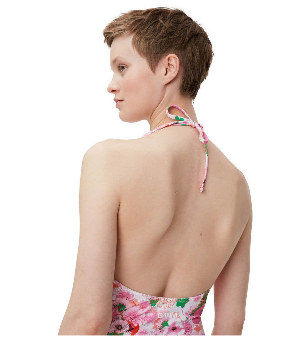 Ganni Pink Floral Swimsuit
