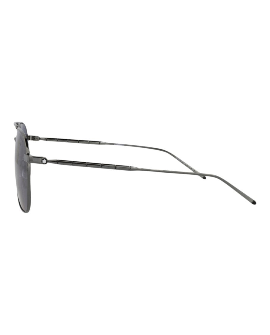 Montblanc Aviator-Frame Metal Sunglasses With Double Bridge Design