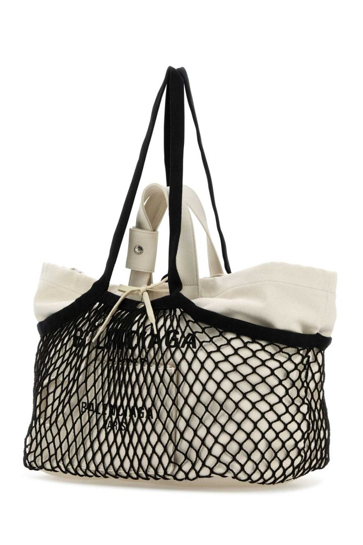 Balenciaga Two-Tone Canvas And Mesh Medium 24/7 Shopping Bag