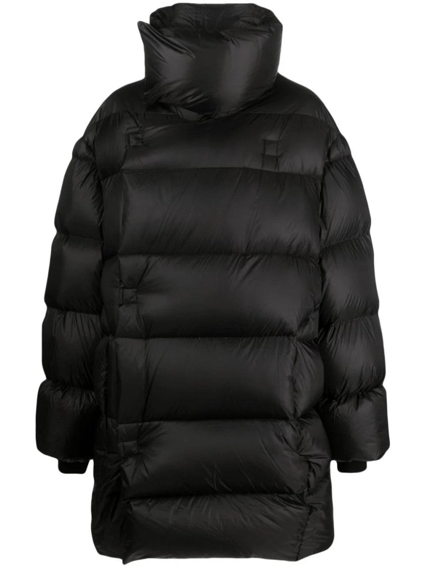 Rick Owens Oversized Quilted Poncho With High Collar