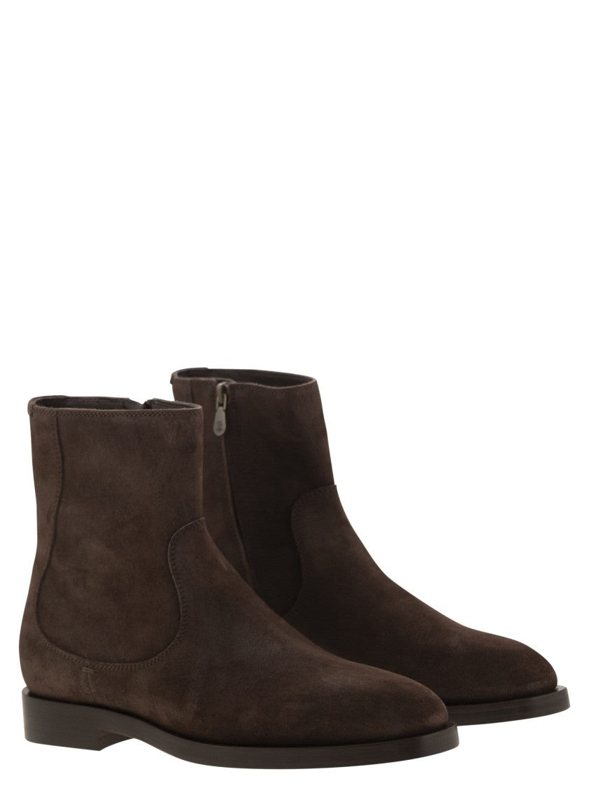 Brunello Cucinelli Chelsea Boot In Suede