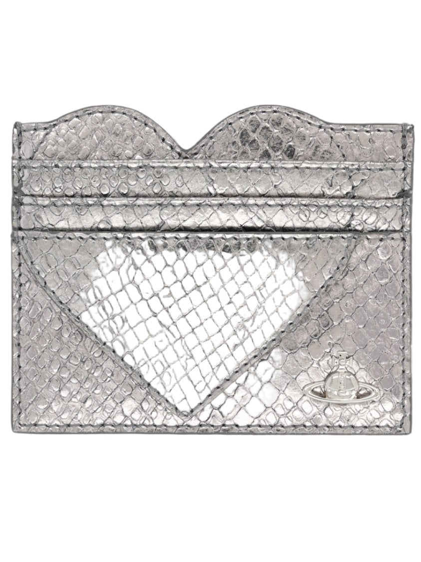 Vivienne Westwood Heart Silver Metallic Cardholder Wallet Card Holder