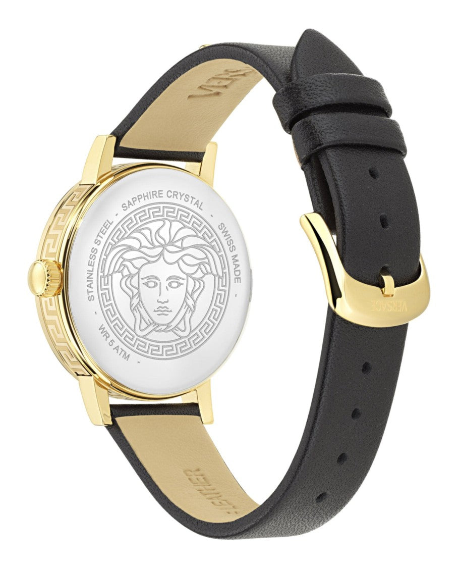 Versace Greca Fortuna Leather Watch