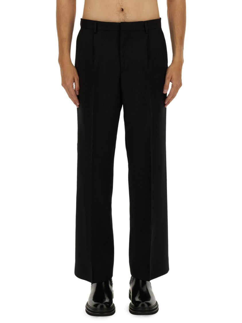 Sunflower Pleated Design Straight-Leg Wool Pants