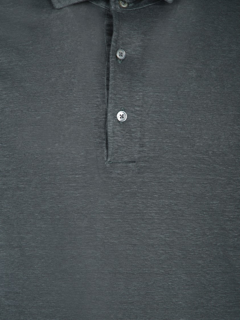 Dell'oglio Linen Polo Shirt With Classic Collar