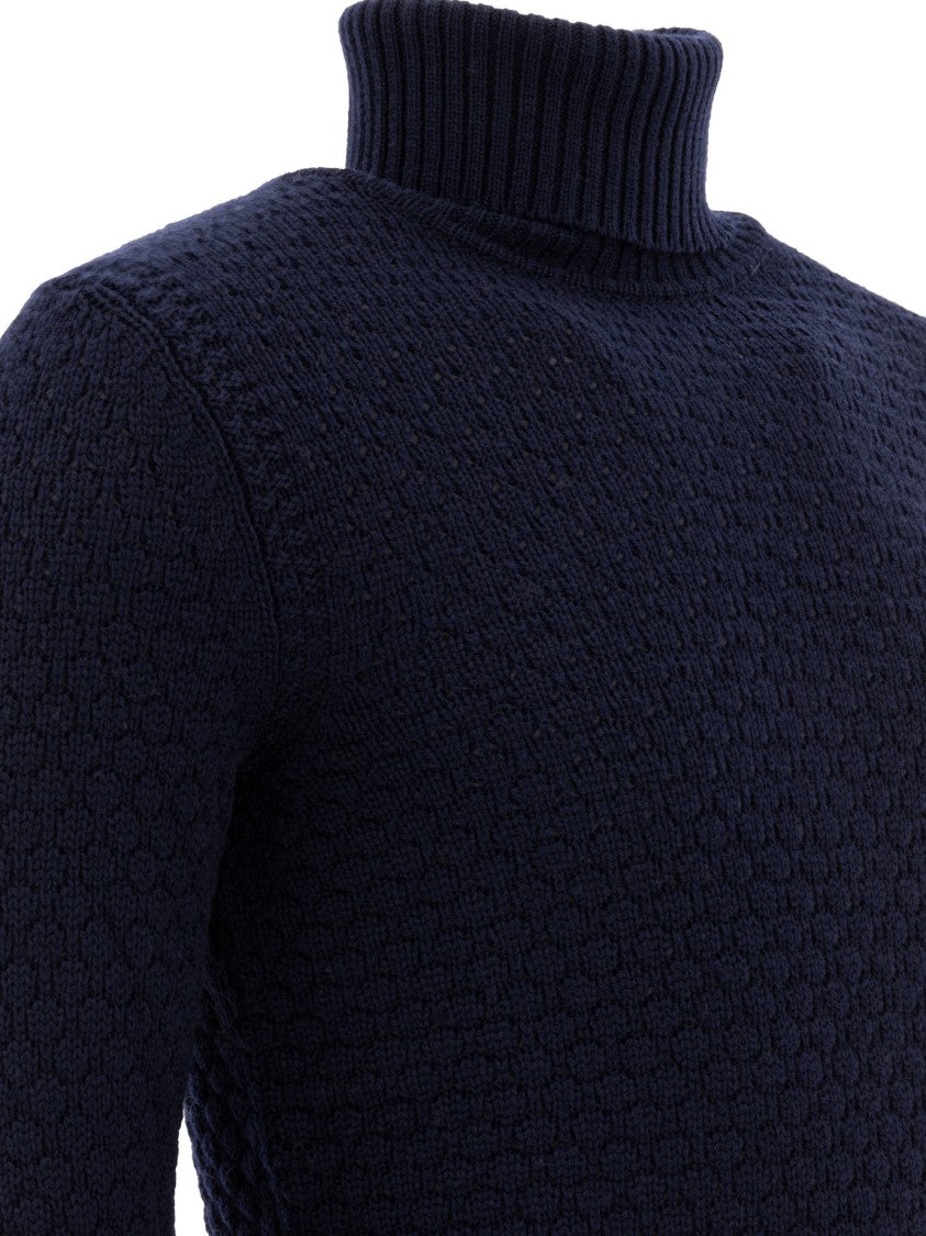 Rakki' Textured Merino Wool Turtleneck Sweater