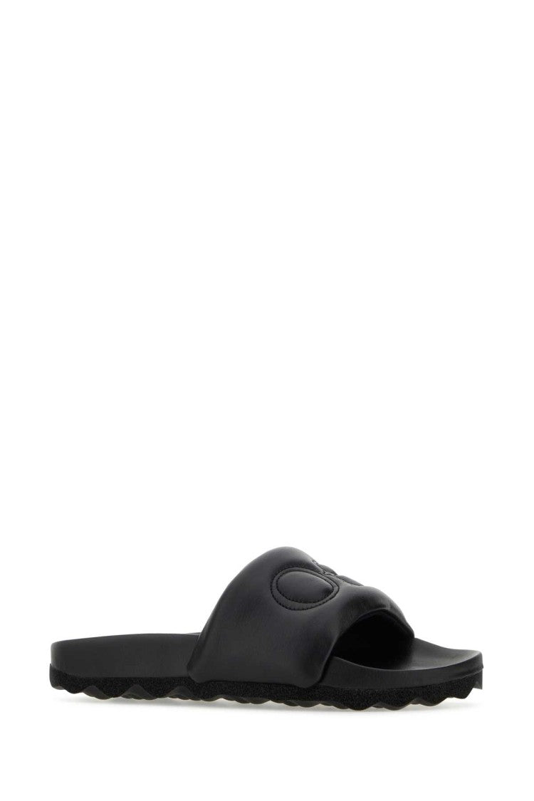Off-White Black Leather Bookish Slippers