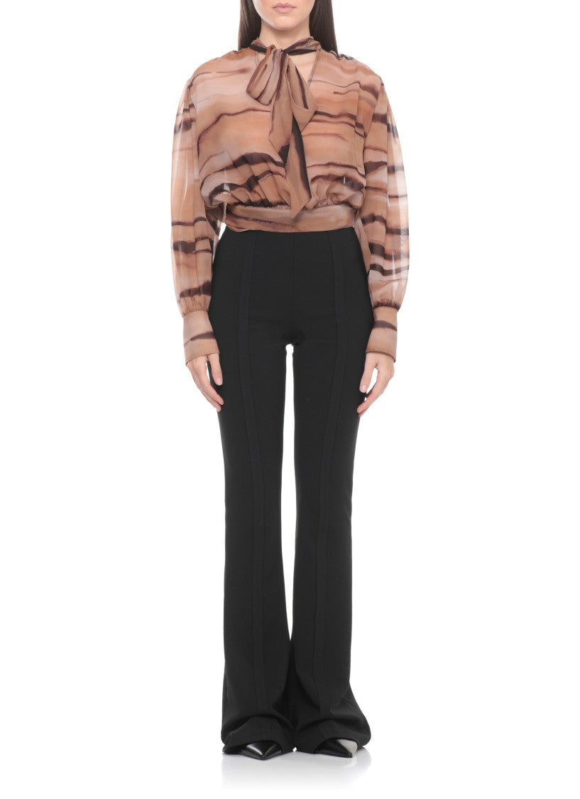 Elisabetta Franchi Chiffon Animalier Blouse