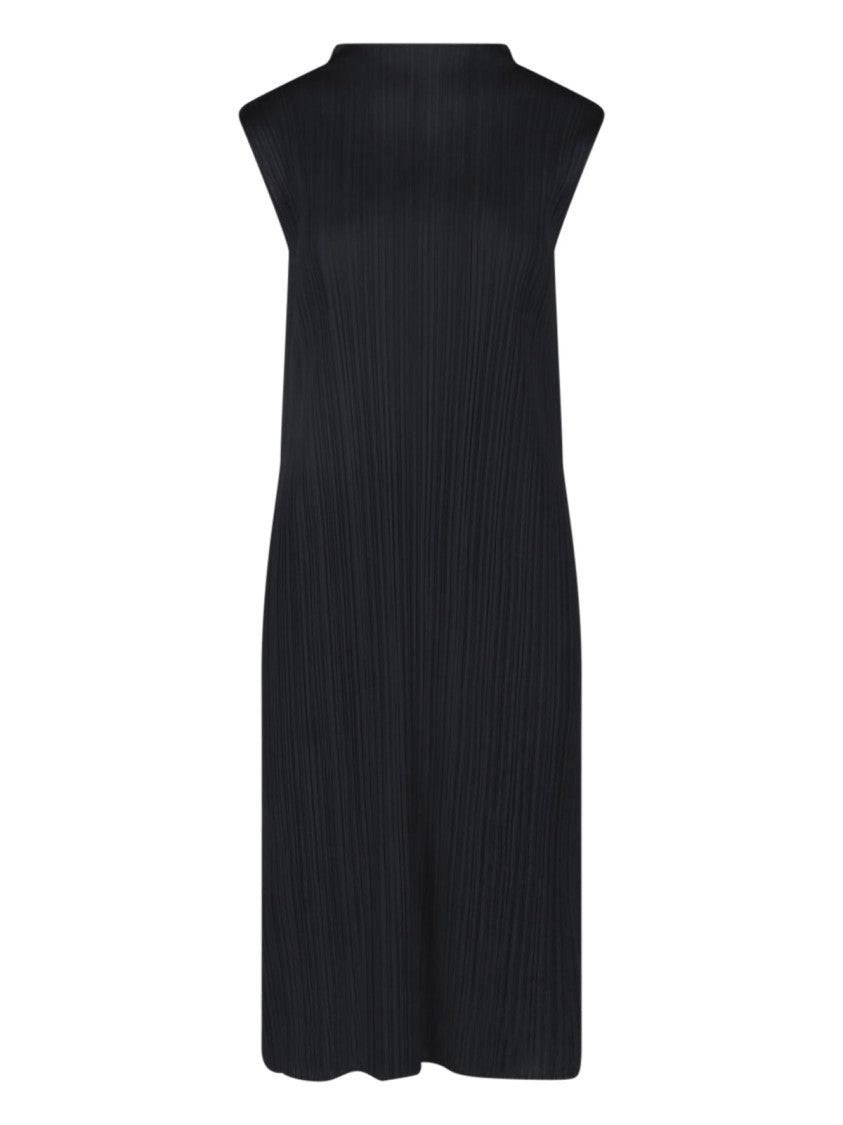 Pleats Please Issey Miyake Sleeveless Midi Dress With Distinct Pleated Texture