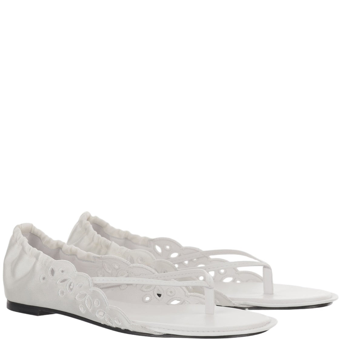 Jacquemus Leather And Fabric Sandals With Cut-Out Details