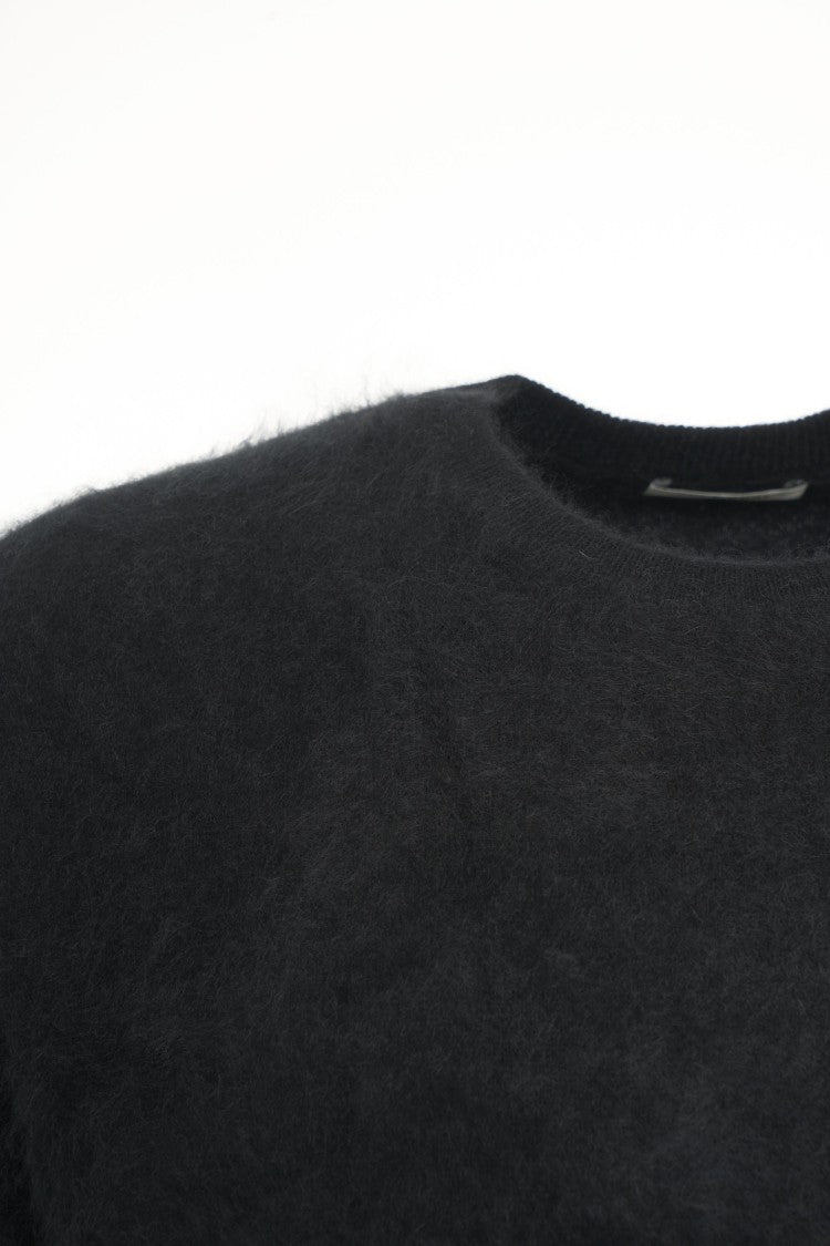 Soft Goat Brushed Cashmere Crew Neck Sweater