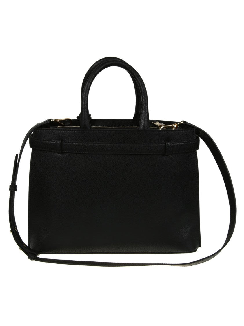 Lancel Faubour Medium Black Leather Tote Bag