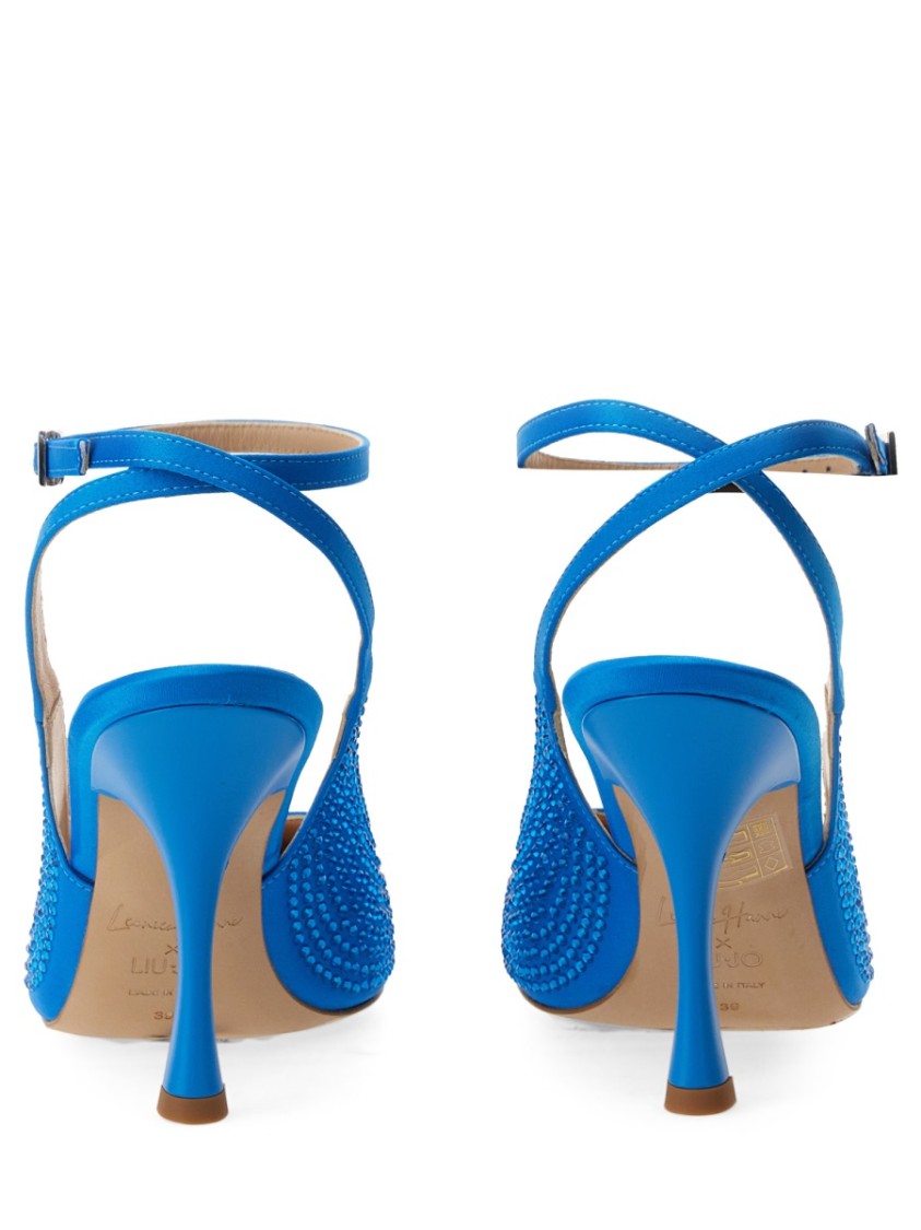 Leonie Hanne X Liu Jo Satin Slingback Heels With Hourglass Design