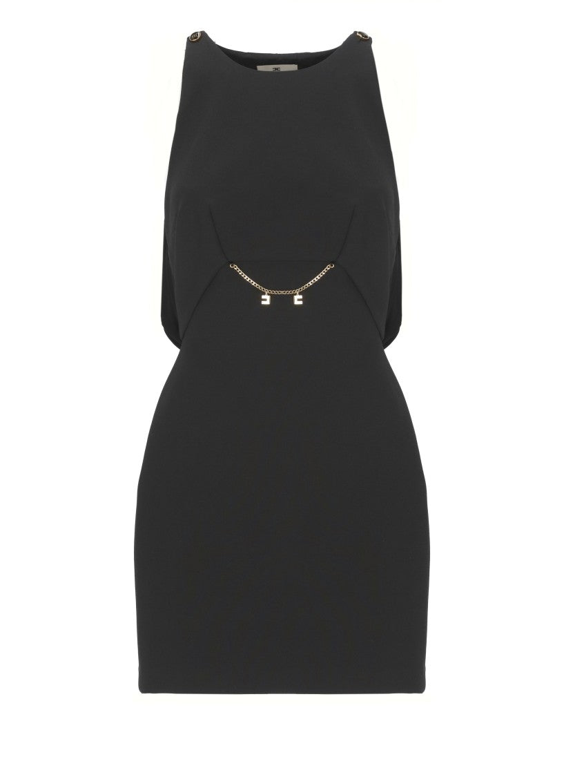 Elisabetta Franchi Fitted Sleeveless Crepe Dress