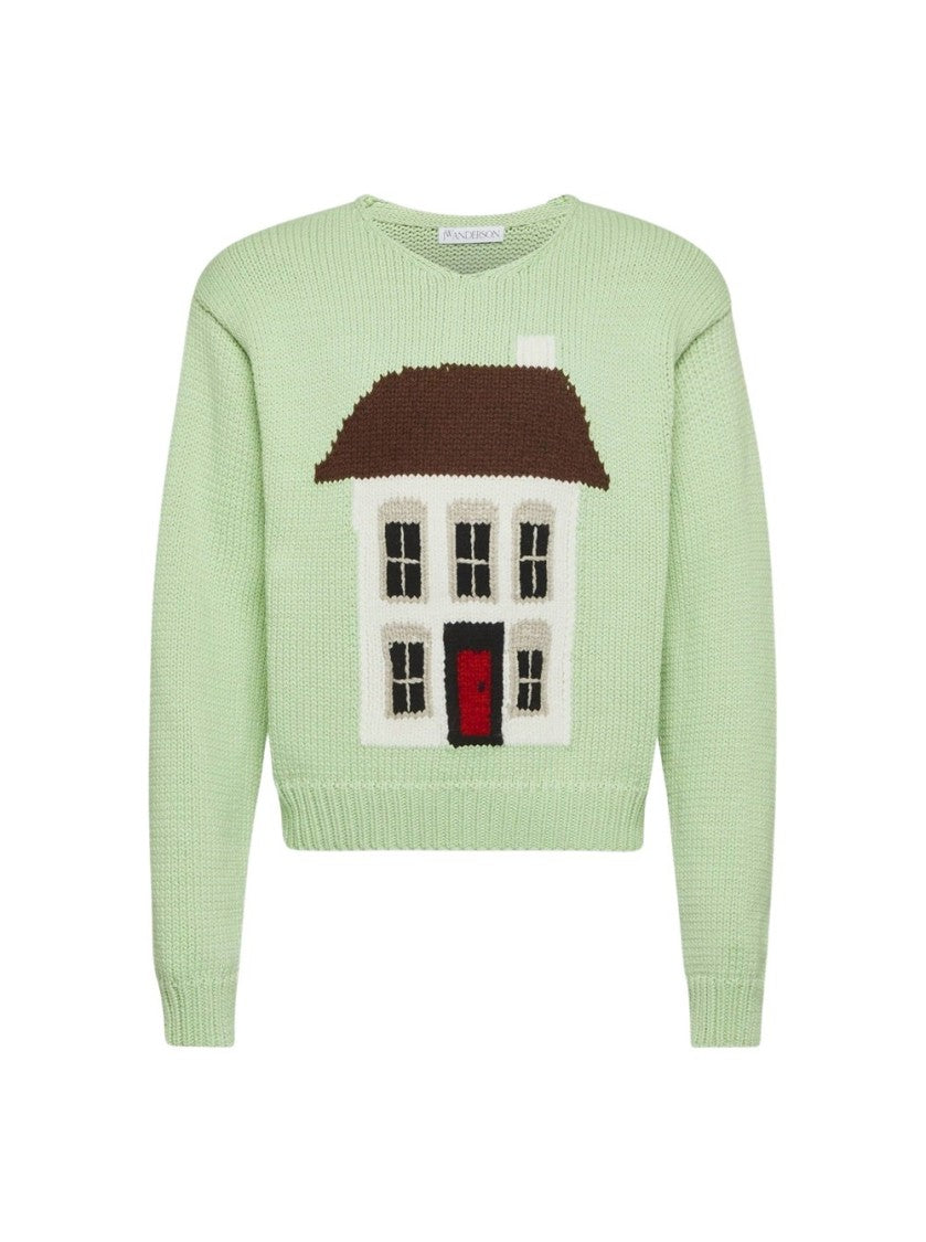 J. W. Anderson House Intarsia Sweater Spearmint
