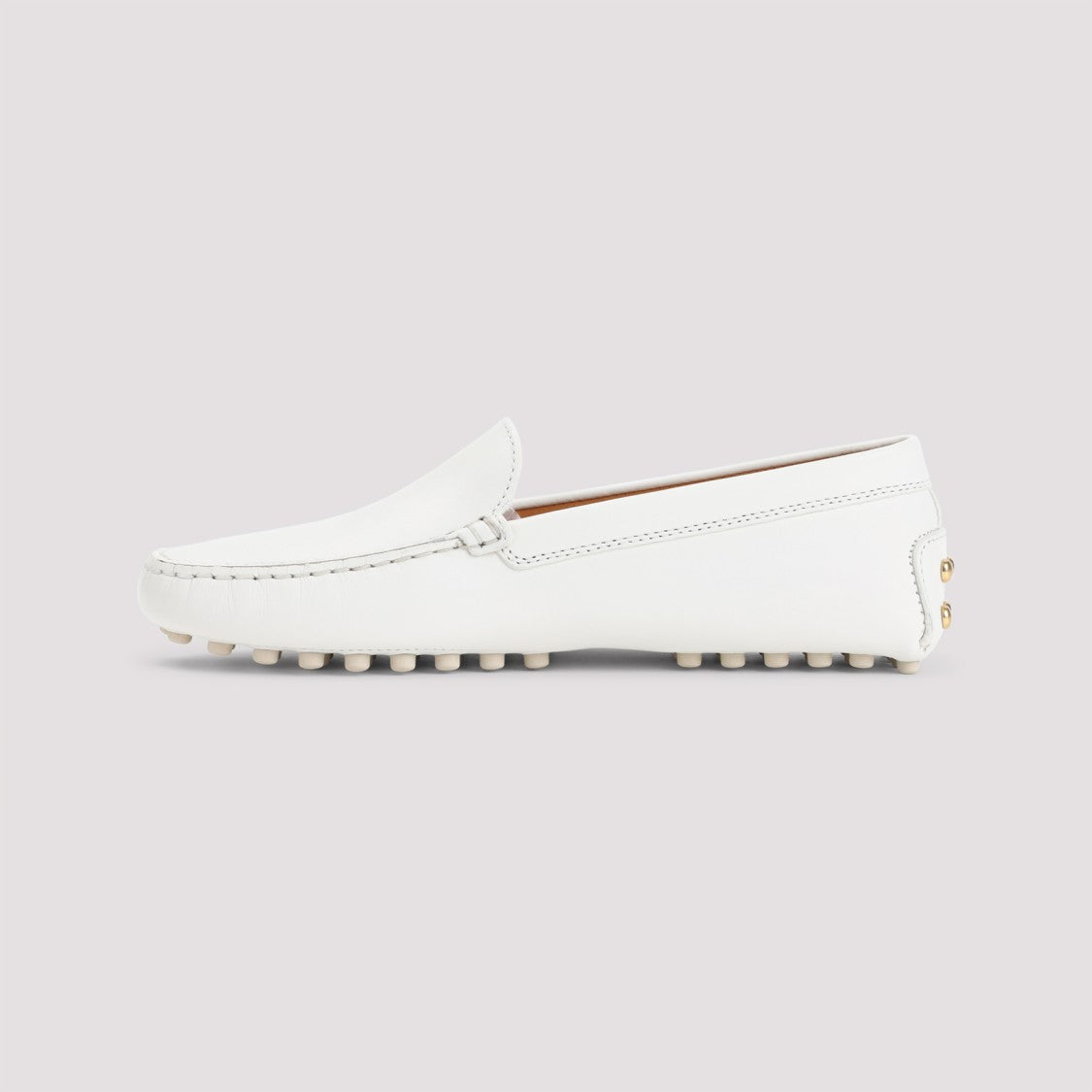 Tod's Moccasin-Style White Leather Loafers