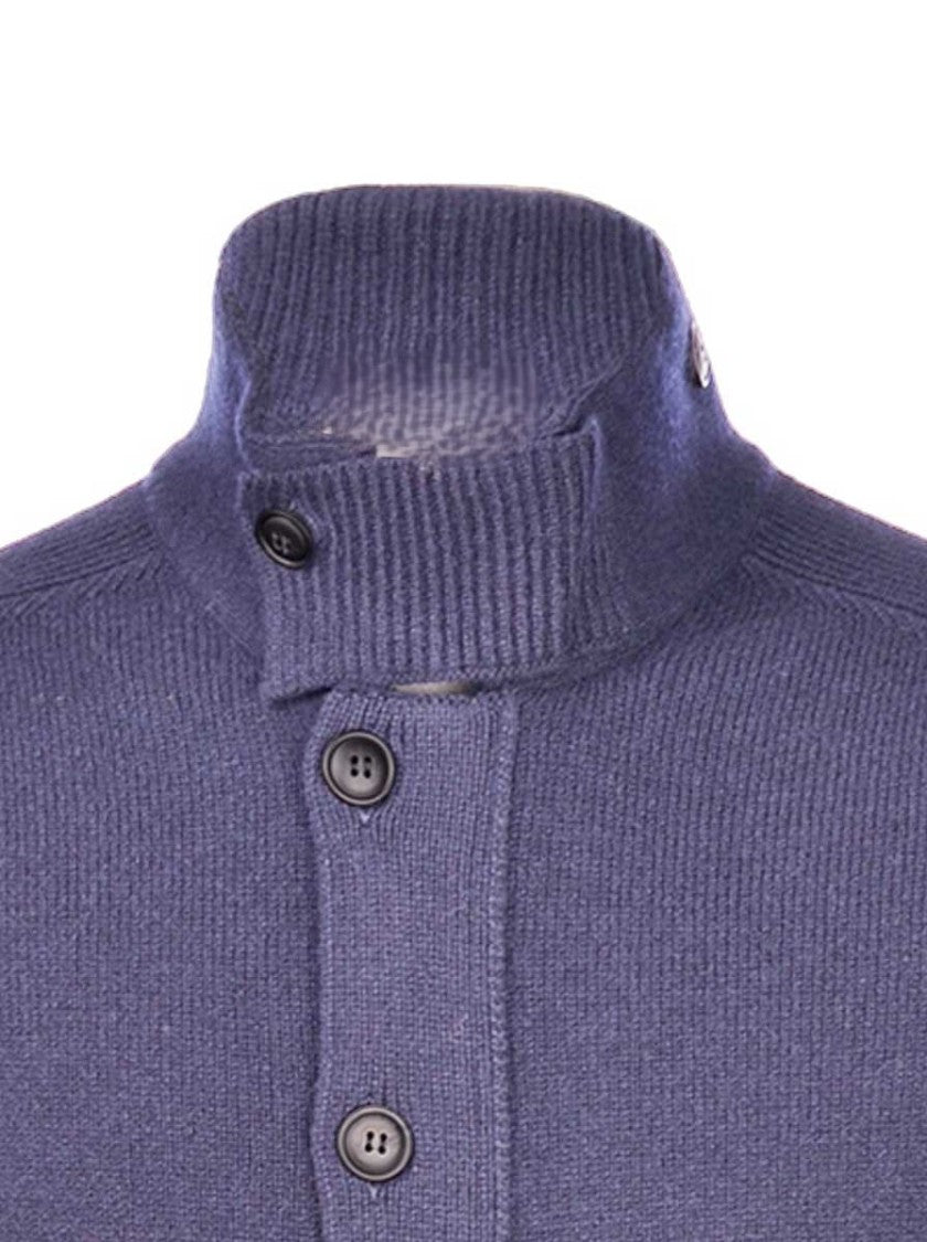 Paolo Fiorillo Capri Zip-Closure Cardigan In Rich Blue Knit