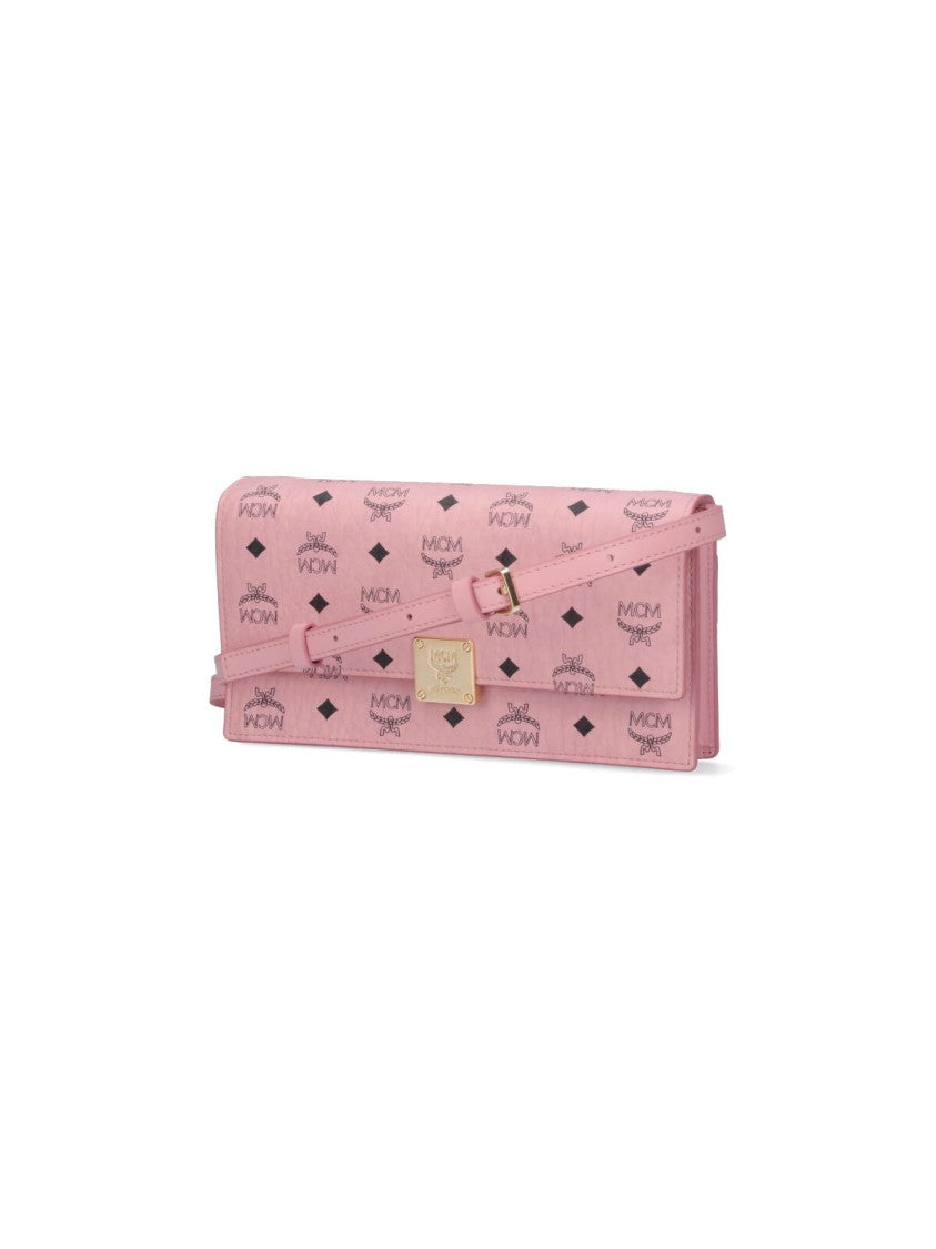 Mcm Large Wallet With Strap – Pink