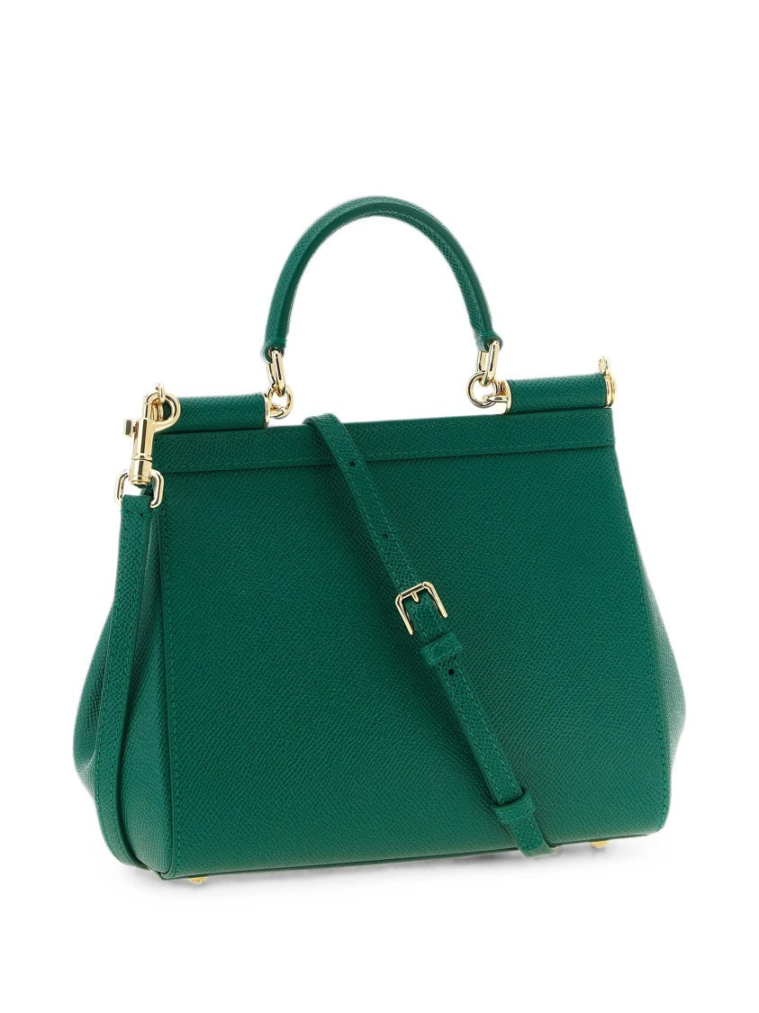 Dolce & Gabbana Calf Leather Trapezoidal Leopard Print Handbag