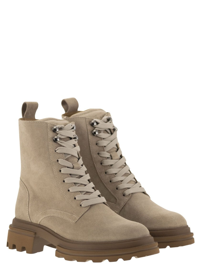 Hogan H674 - Suede Lace-Up Boot