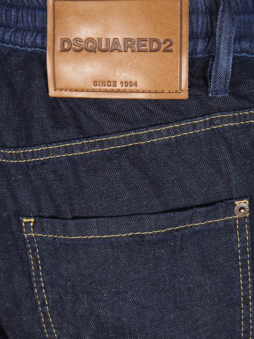 Dsquared2 Dark Indigo Elastic Waist Drawstring Jeans