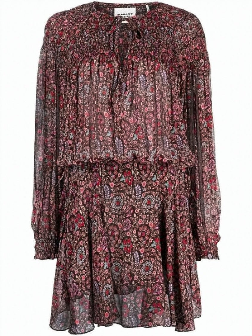 Isabel Marant Relaxed Silhouette Midi Dress With Gathered Waist