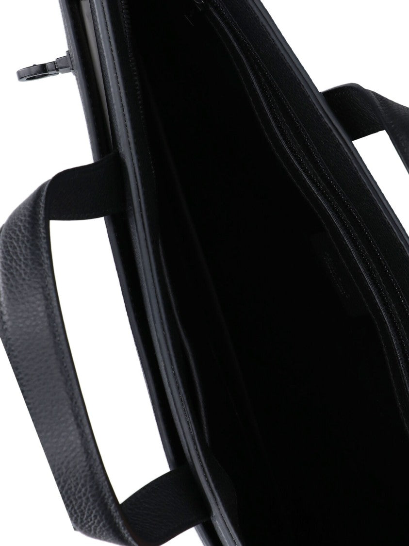 Ferragamo "Gancini S" Work Bag – Black