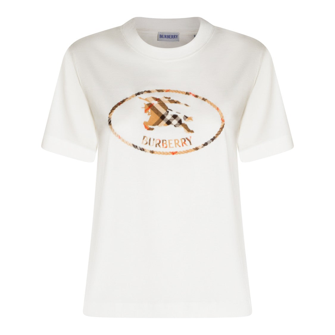Burberry Short-Sleeve T-Shirt With Embroidered Check Logo