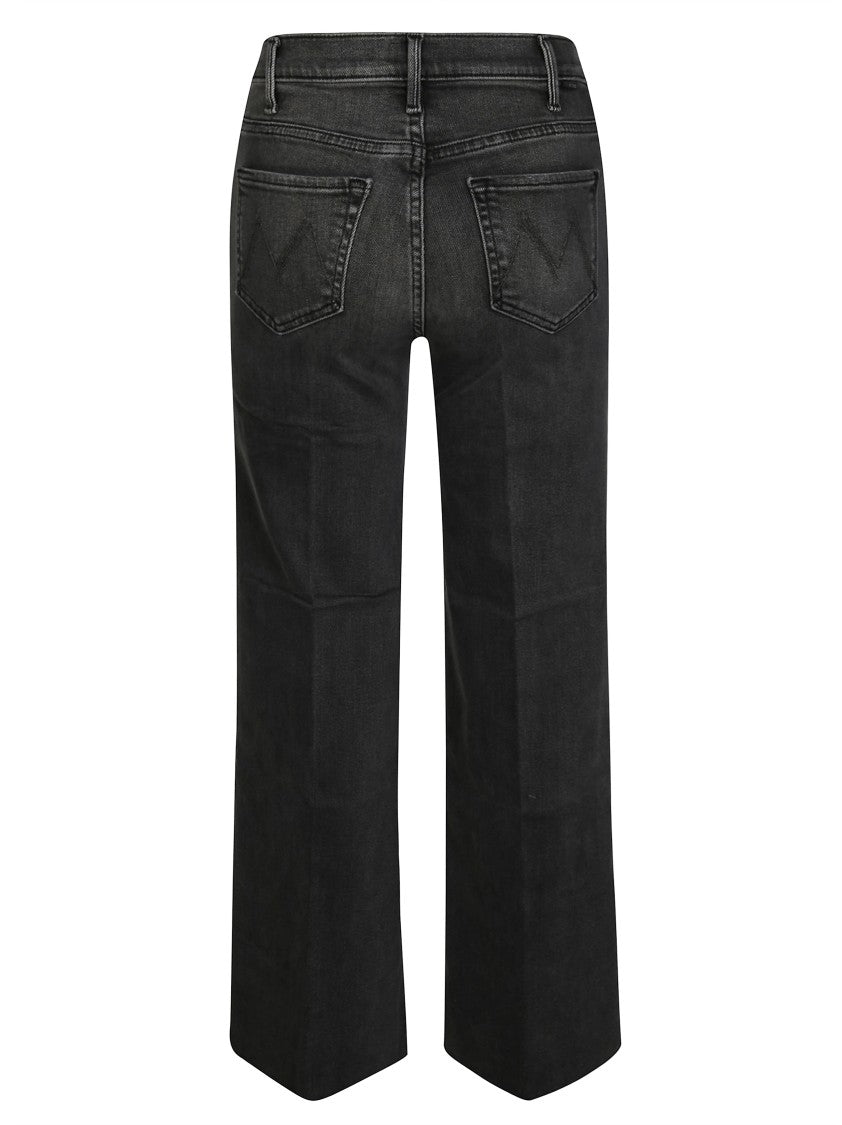 Mother Wide-Leg Cropped Jeans With Frayed Hem