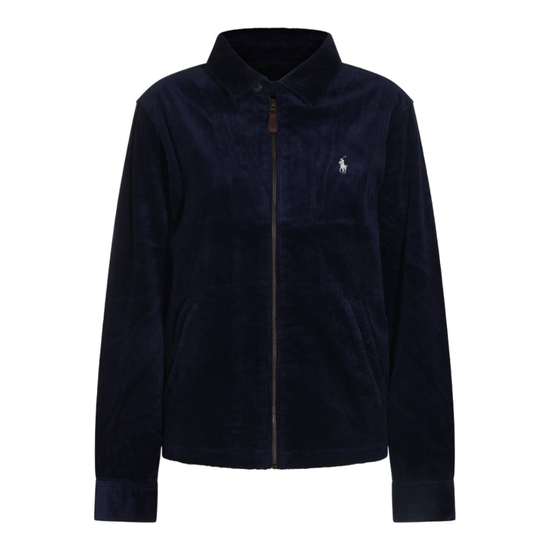 Polo Ralph Lauren Textured Corduroy Jacket With Zip-Up Front And Pointed Collar