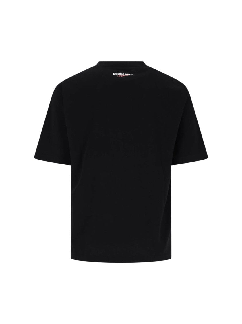 Dsquared2 Black Cotton "New York Doll" T-Shirt