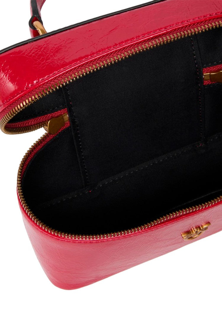 Pinko Red Leather Box Top-Handle Bag