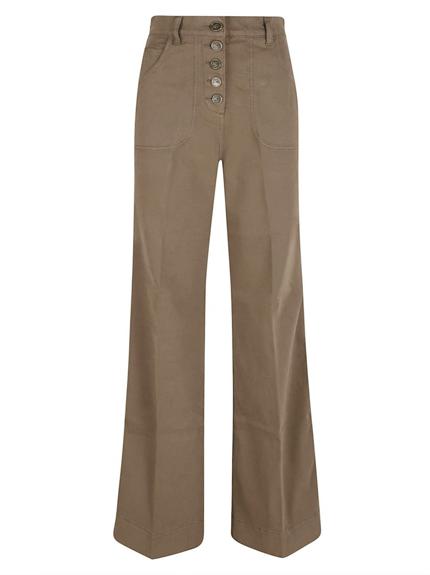 Etro High-Waisted Wide Leg Jeans With Embroidered Detailing
