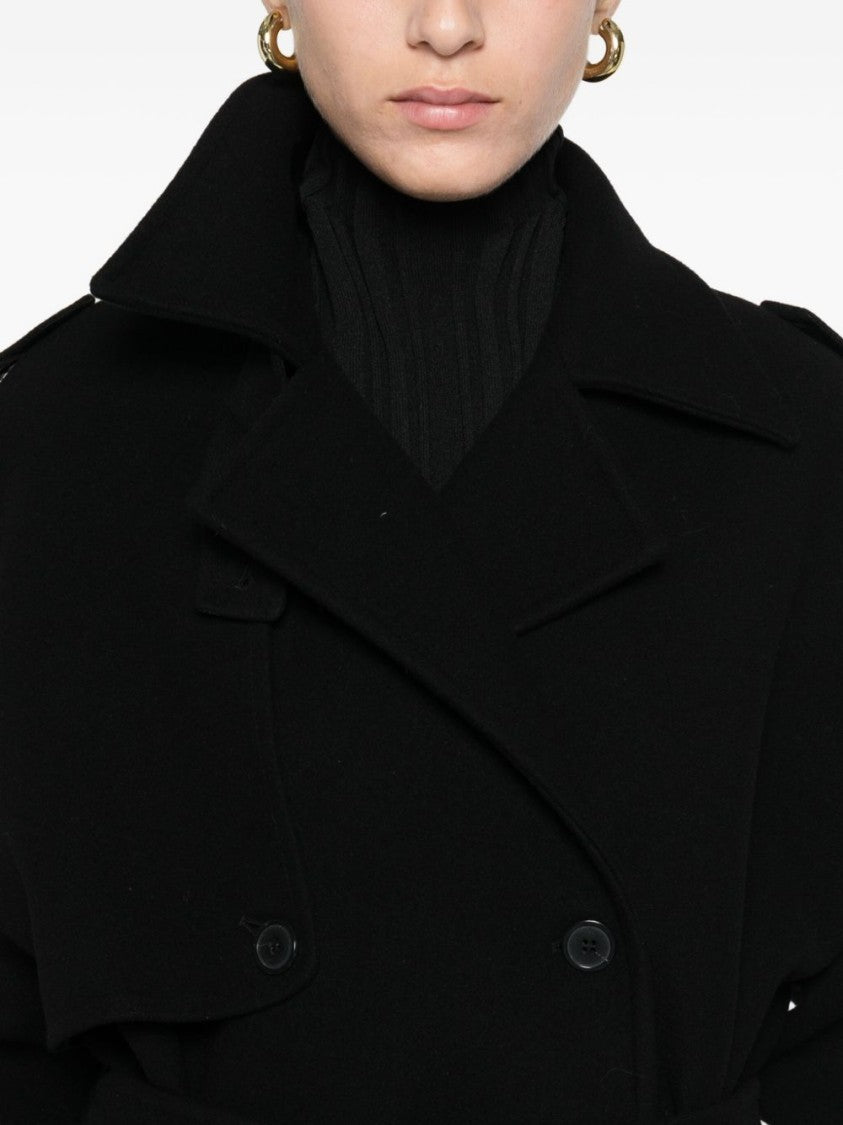 The Nina Studio Double-Breasted Belted Coat With Structured Silhouette