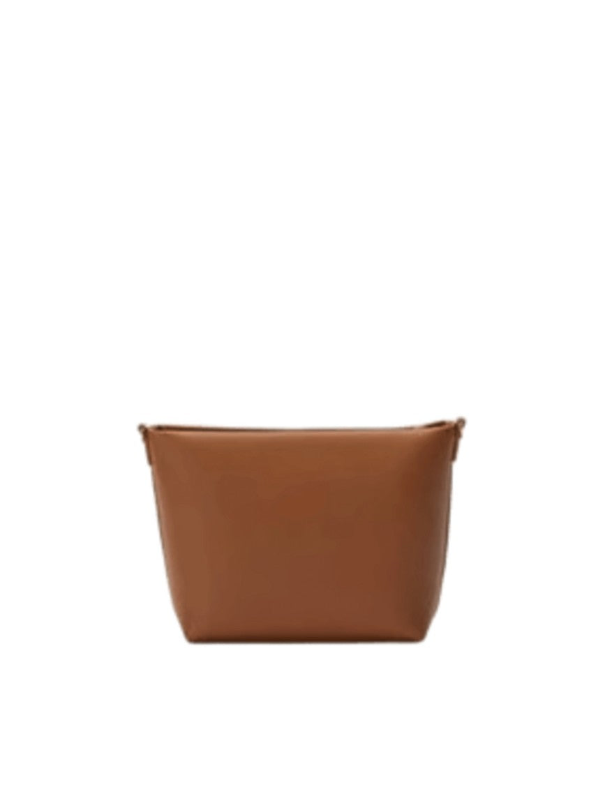 Mc2 Saint Barth Textured Hammered Leather Shoulder Bag With Adjustable
