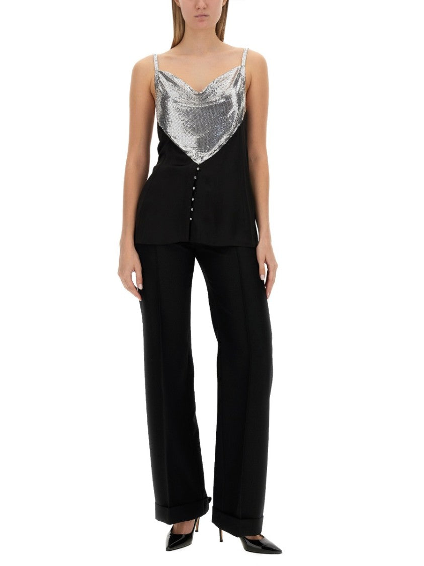 Paco Rabanne Slim-Fit Top With Metallic Inserts